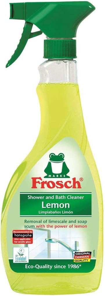 Frosch Natural Lemon Shower & Bathroom Cleaner Spray Bottle, 500ml (Pack of 2)
