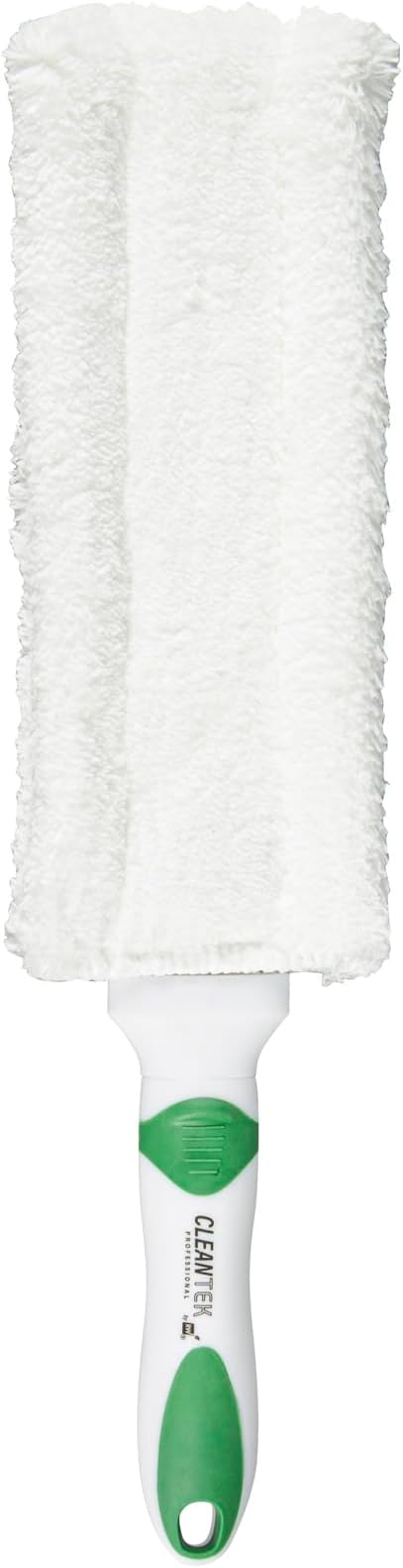 Restaurantware Duster 50 Pack of 14.7 x 3.4 x 1.1 Inch Cotton Duster Washable Multipurpose Cleaning Tool Non-Slip Handle Green and White Dust Remover Tool