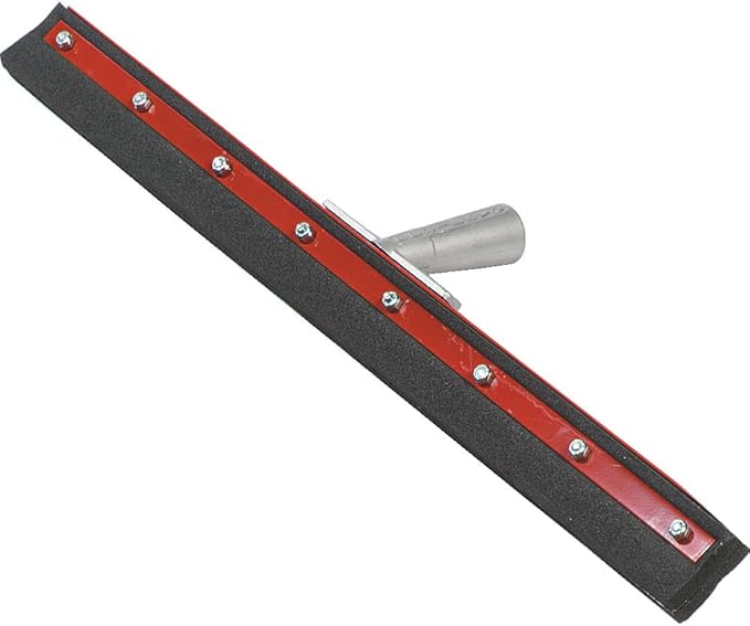 SPARTA 4008200 Plastic Double Neoprene Floor Squeegee, Surface Floor Squeegee With Heavy Duty Steel Frame For Floor, Bathroom, Kitchen, Concrete, Tile, Garage, Commercial Use, 24 Inches, Black