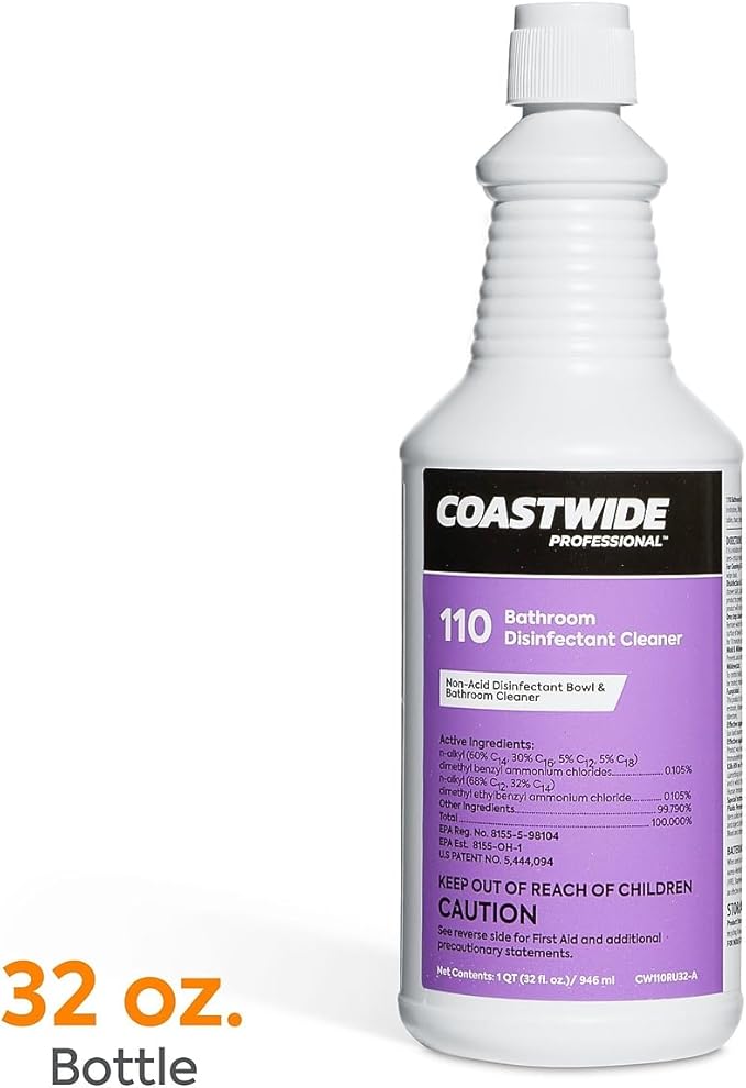 Coastwide Professional Restroom Cleaner Non-Acid Disinfectant Bathroom Cleaner, 32 Oz.