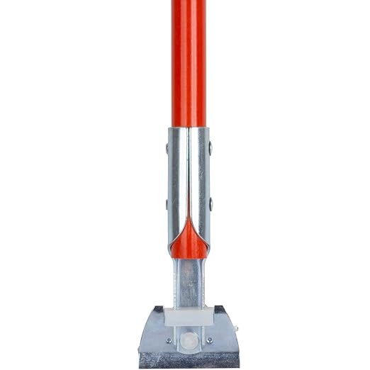 SPARTA 60" Fiberglass Dust Mop Replacement Handle with Clip-On Jaw Clamp Connector, Sliding Locking Collar, Commercial Floor Cleaning, Orange (Pack of 12)