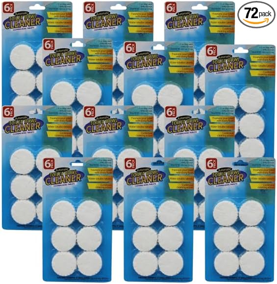 Toilet Bowl Cleaner Tablets - 72 PCS Automatic Bleach Toilet Cleaner Tablets, Slow-Releasing Deodorizing & Descaling, Powerful Bathroom Tank Cleaner