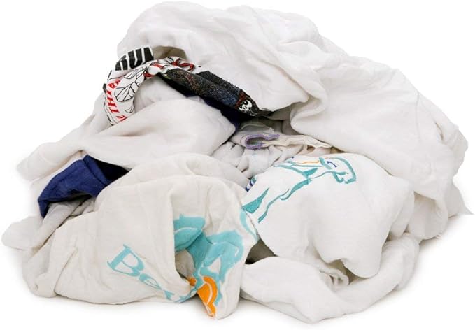 A99704 Recycled & Reclaimed Cleaning T-Shirt Cloth Rags, Lint Free, Assorted Colors, 50 lb