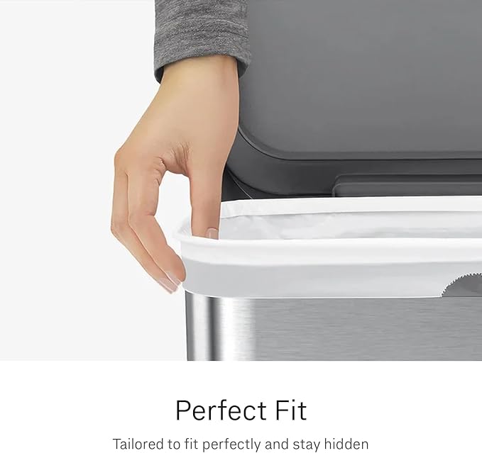 simplehuman Code Q Custom Fit Liners, Drawstring Kitchen Trash Bags,1-by-1 Mess-Free Dispense, Extra Thick & Double Seamed, 50% PCR Plastic, 50-65 Liter / 13-17 Gallon, White, 60 Count (Pack of 4)