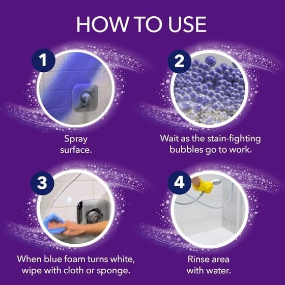 O'xi Cleans Foam-Tastic Foaming Bathroom Cleaner, Color-Changing Formula, Fresh Scent, 19 Ounce, 1 Pack