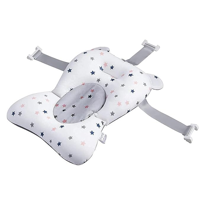 Baby Bath Pad, Soft Bathtub Mat, Adjustable Nonslip Newborn Toddler Bath Cushion, Comfortable Baby Skin Friendly Bathtub Floating Pad for 0-12 Months Infant
