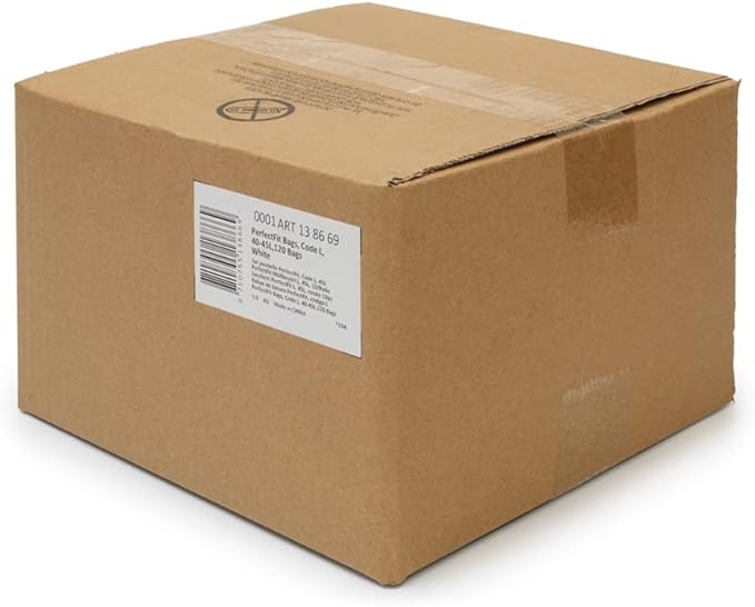 Brabantia PerfectFit Trash Bags (Size L/10.6-12 Gal) Thick Plastic Trash Can Liners with Drawstring Handles (120 Bags)