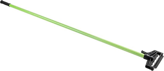 Restaurantware Fiberglass Mop Handle - 60 Inches - Durable Quick Release Handle With Ergonomic Grip - Heavy-Duty Plastic Green Handle For Commercial Cleaning