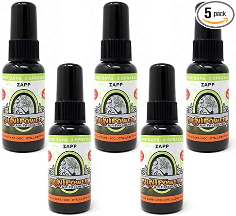 BluntPower (Zapp, 5 Pack) Concentrated Air Freshener - Premium Oil Based Air Freshener Spray For Home and Car - Long-Lasting Bathroom Spray, Car Freshener, & Odor Eliminator Spray