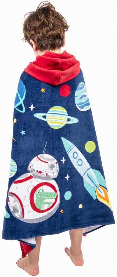 Florica Kids Hooded Bath Beach Towel Girls Boys, Super Absorbent & Soft Towel Poncho with Cute Design, 30 x 50 Inch After Pool Wrap Towel with Hood (Starry Sky)