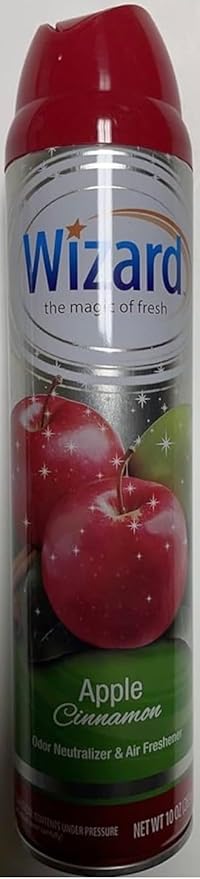 Wizard The Magic of Fresh | Odor Neutralizer & Air Freshener - 10 Oz. Apple cinnamon (Pack of 6) (Packaging May Vary)