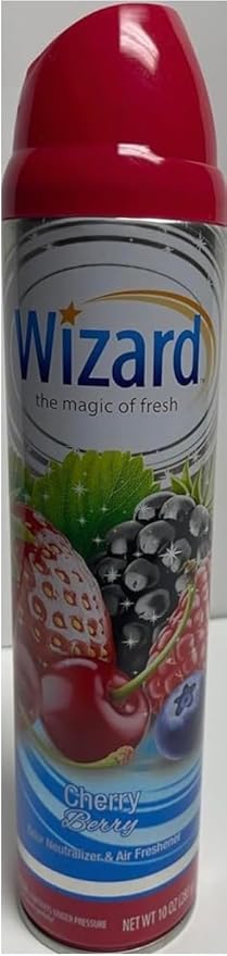Wizard The Magic of Fresh | Odor Neutralizer & Air Freshener - 10 Oz. Cherry berry (Pack of 6) (Packaging May Vary)