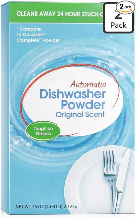 Automatic Dishwasher Powder, Original Scent, Tough on Grease, 75 oz, 2-Pack