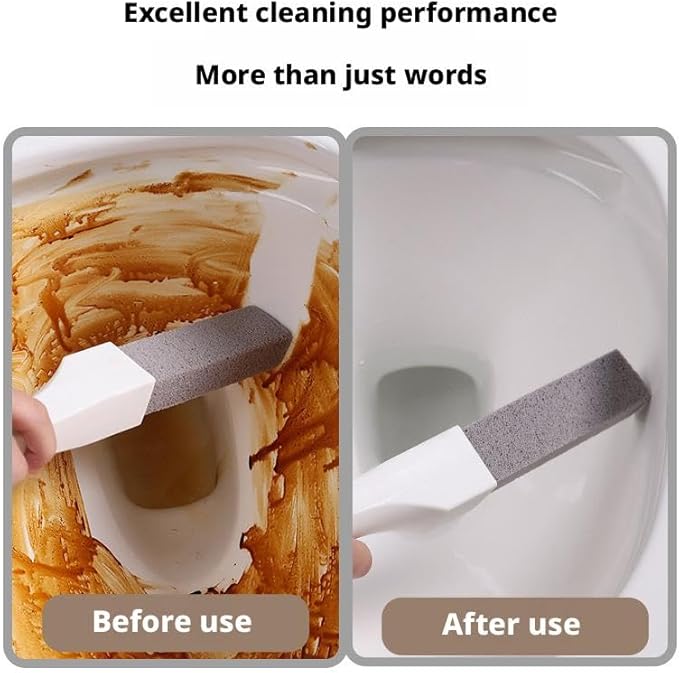 Pumice Stone Toilet Bowl Cleaner with Long Handle, Replaceable Cleaning Stone, Hard Water Stain Remover for Toilets, Bathtubs, Grills, Pools, Sinks, Household Cleaning Tool