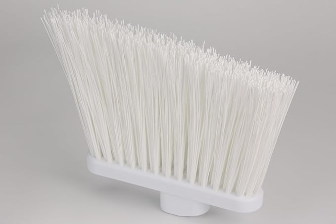 SPARTA 41082EC02 Plastic Color Coded Broom, Flagged Bristles, Long Broom With Angled Head For Large Debris, 56 Inches, White, (Pack of 12)