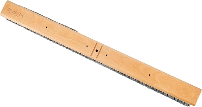 Restaurantware-BROOM HEAD ONLY: Clean Tek Professional 30-Inch Broom Head, 1 Heavy-Duty Push Cleaning Tool - Handle And Brace Sold Separately, Medium Plastic Bristles, Wooden, Commercial Use