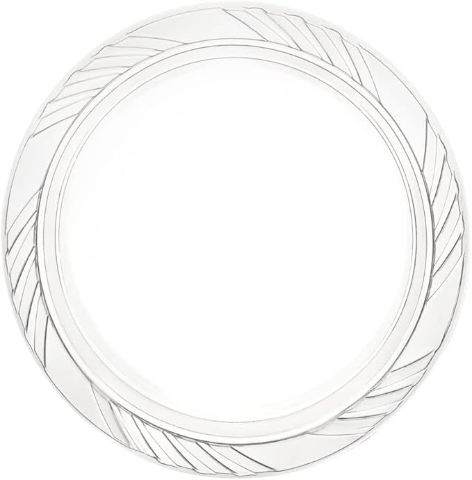 Munfix 100 Clear Plastic Plates Set - 9 Inch Disposable Dinner Plates Bulk Pack, for Party, BBQ, Picnic, Parties, Travel and Events, Microwavable Recyclable