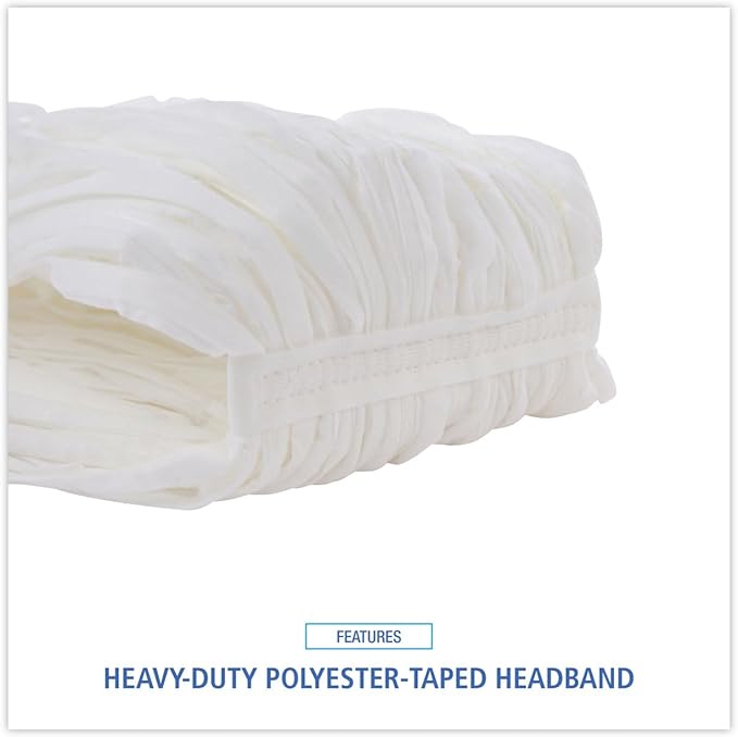 Boardwalk Nonwoven Cut End Edge Mop, Rayon/Polyester, #24, White, 12/Carton
