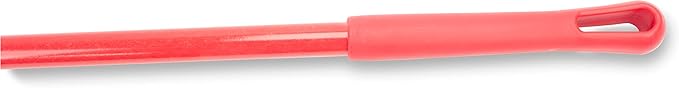 SPARTA 41082EC05 Plastic Color Coded Broom, Flagged Bristles, Long Broom With Angled Head For Large Debris, 56 Inches, Red, (Pack of 12)