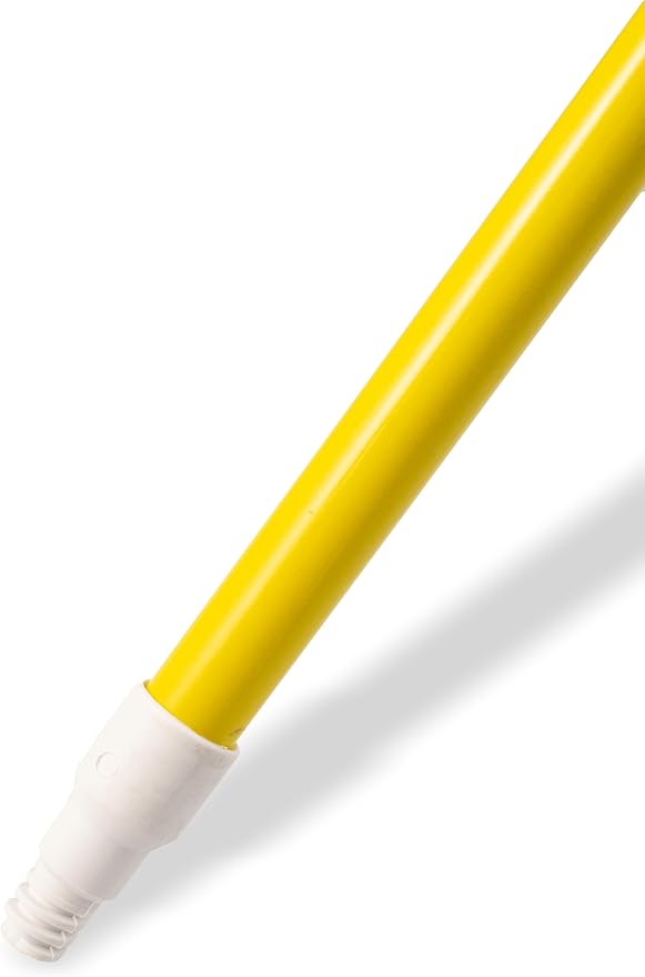 SPARTA 4022704 Fiberglass Broom Handle, Mop Handle, Replacement Handle With Acme Threaded Tip For Commercial Cleaning, 60 Inches, Yellow, (Pack of 12)
