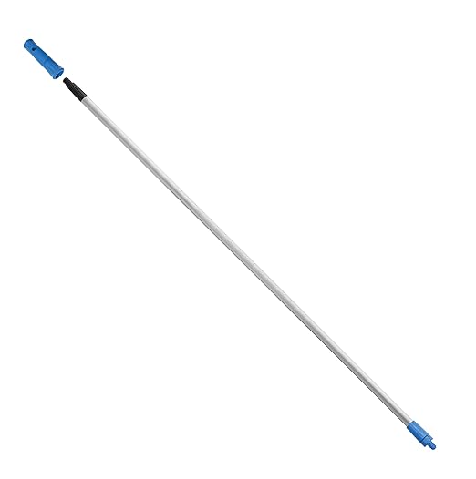 Unger Professional Lock-On 60” Dual-End Aluminum Handle Pole – Compatible with Unger Lock-On Poles & Standard Thread Cleaning Supplies, Use with Floor Squeegees, Brooms, Brush Heads
