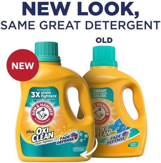 ARM & HAMMER Plus OxiClean Fade Defense, 77 Loads Liquid Laundry Detergent, 100.5 Floz