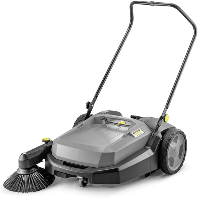 Kärcher Pro Walk Behind Outdoor Push Sweeper, KM 70/20 C, 1 Bristle Brush - 28" Working Width, 12 Gallon, Heavy Duty Broom - for Commercial Use in Warehouses, Workshops, and More