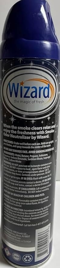 Wizard Double Action Smoke Odor Neutralizer & Air Freshener, Eliminates Smoke Smell & Odors, Freshens Air, Long-Lasting Scent; 6-Pack of 10 oz Sprays fresh breeze