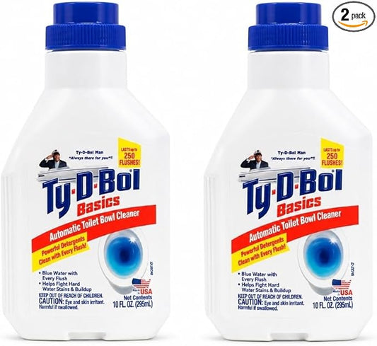 Automatic Toilet Bowl Cleaner, Blue Water with Every Flush, Fights Hard Water Stains, 10 Fl Oz, 2 Pack
