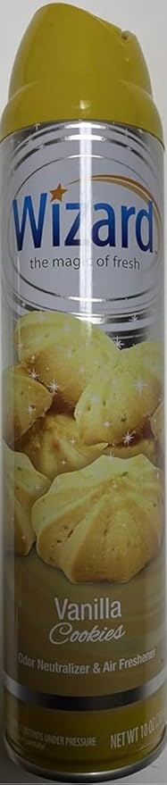 Wizard The Magic of Fresh | Odor Neutralizer & Air Freshener - 10 Oz. Vanilla cookie (Pack of 6) (Packaging May Vary)