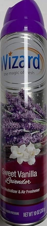 Wizard The Magic of Fresh | Odor Neutralizer & Air Freshener - 10 Oz. Sweet vanilla lavender (Pack of 6) (Packaging May Vary)