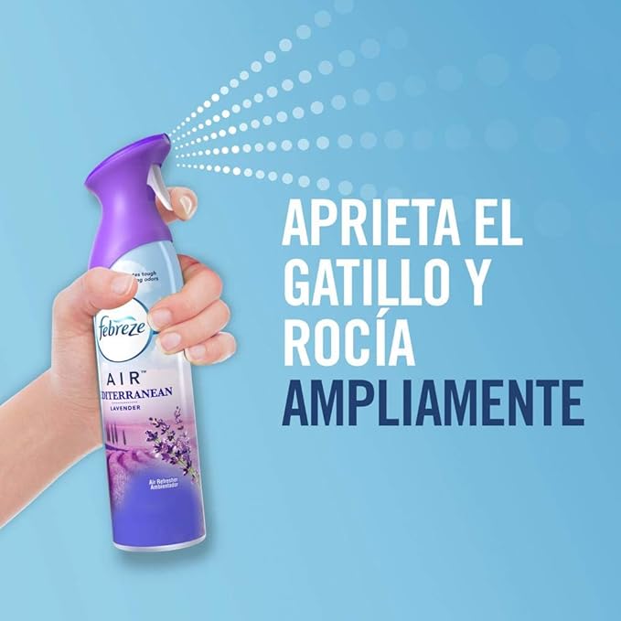 Febreze Air, Mediterranean Lavender, 8.8 Oz Aerosol Spray, 6/carton