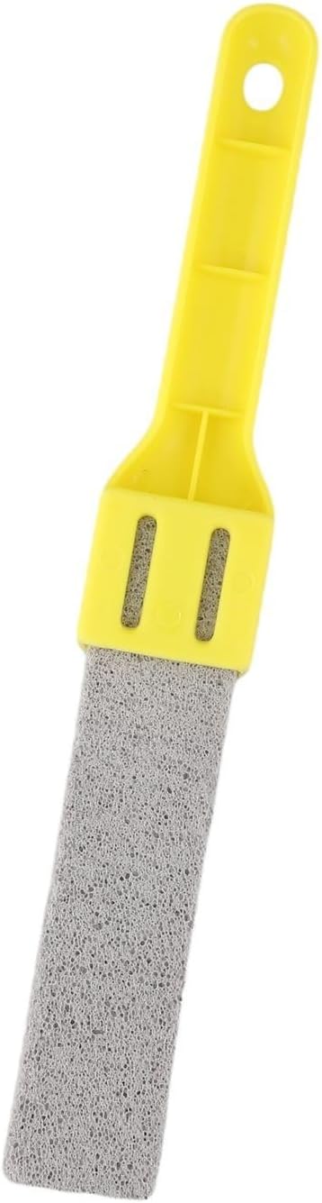 Natural Pumice Toilet Cleaning Brush With Ergonomic Handle For Removing Yellow Stains Rust Scale On Toilets Sinks Bathtubs Tiles Chemical-Free Multi-Use Bathroom for SURFACE Cleaner (Yellow)
