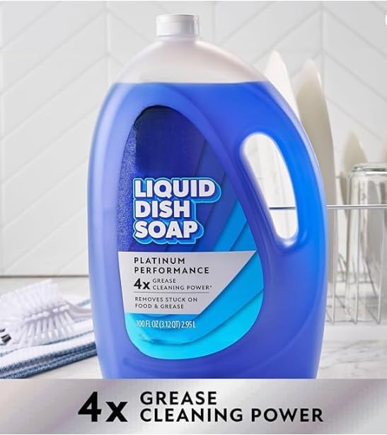 Platinum Performance Liquid Dish Soap, 4x Grease Cleaning Power, Removes Stuck-on Food, 100 fl. oz.