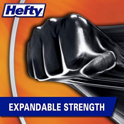 Hefty Ultra Strong Multipurpose Large Trash Bags, Black, Unscented, 30 Gallon 14 Count (Pack of 6)