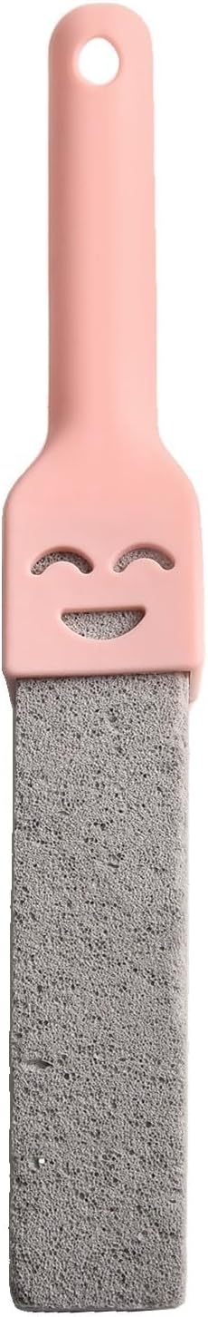 Natural Pumice Toilet Cleaning Brush With Ergonomic Handle For Removing Yellow Stains Rust Scale On Toilets Sinks Bathtubs Tiles Chemical-Free Multi-Use Bathroom for SURFACE Cleaner (Pink)