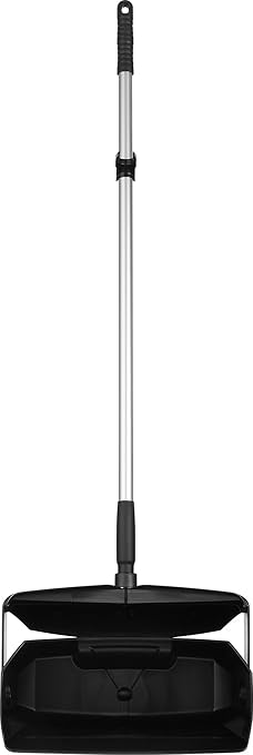 Remco - A Vikan Company 62509 Lobby Dustpan with Broom, Polypropylene/Polyester/Aluminum, 7" X 14" Bin, 37" Handle, Black