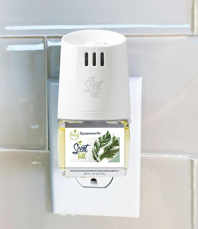 Scent Fill Sycamore Fir Plug in Air Freshener, 4 Scented Oil Refills