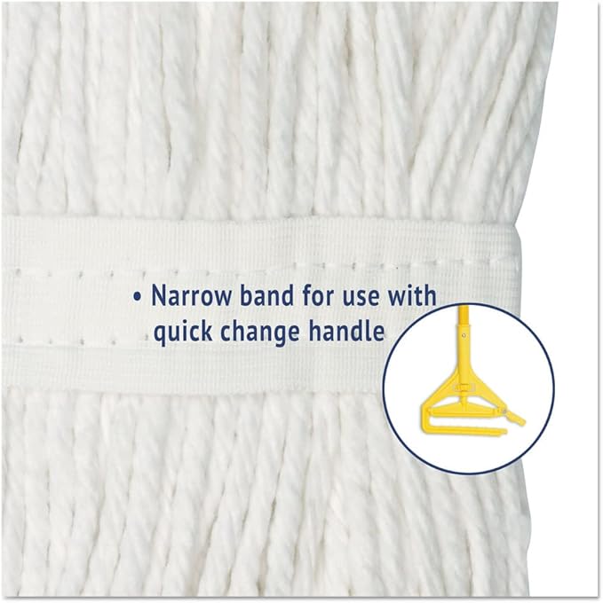 Boardwalk BWK2020REA Cut-End Wet Mop Head, Rayon, No. 20, White