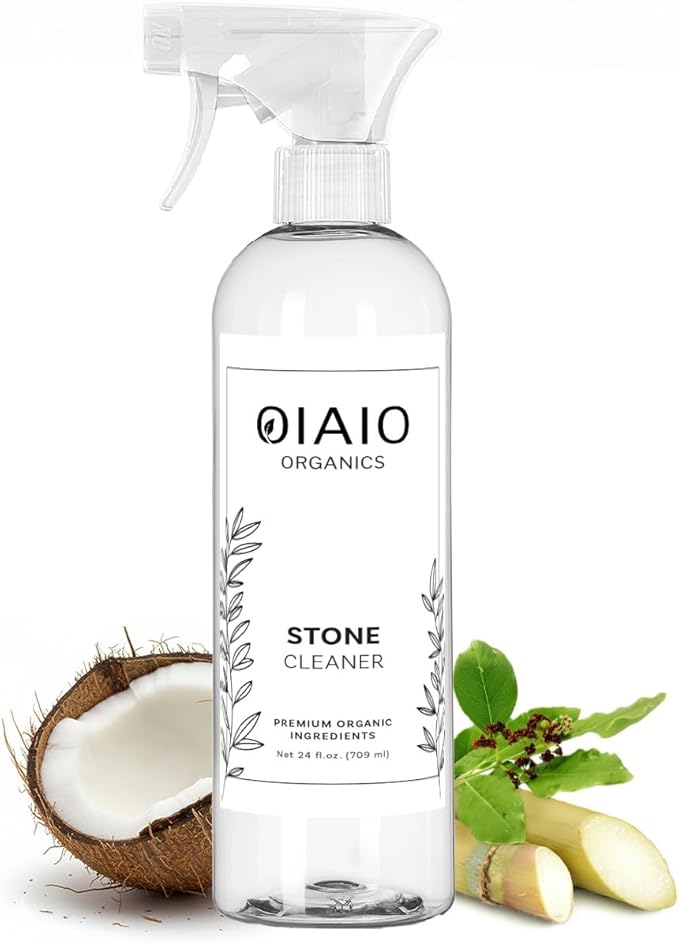Non-Toxic Stone & Quartz Cleaner - Natural Organic Ingredients that Truly Perform - 24oz - Light Coconut & Tea Tree Scent