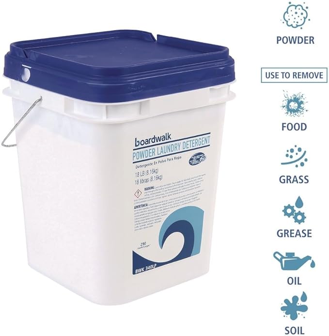 Boardwalk 340LP Laundry Detergent Powder, Summer Breeze, 18 lb Bucket