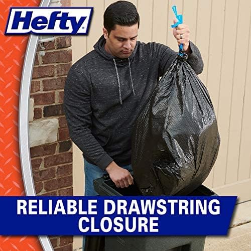 Hefty Ultra Strong Multipurpose Large Trash Bags, Black, Unscented, 30 Gallon 14 Count (Pack of 2)