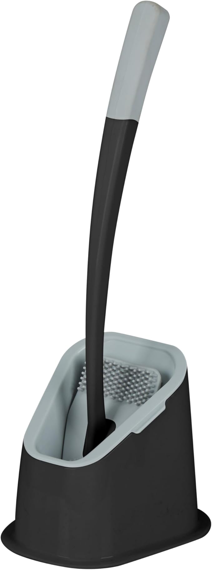 Bath Bliss Toilet Brush | Contoured Design | Flat Brush | Bathroom Cleaning | Discreet Storage Base | Bathroom Cleaning | Black