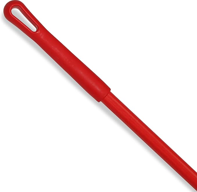 SPARTA Fiberglass Broomstick Replacement Broom Handle with Acme Threaded Tip for Industrial Cleaning Tools, Fiberglass, 60 Inches, Red, (Pack of 12)