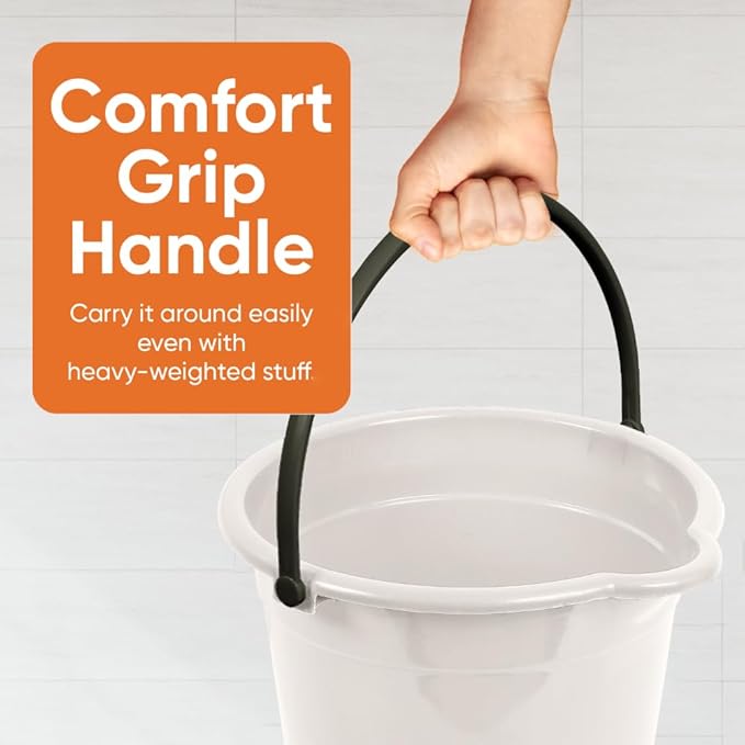 Superio 4-Pack Plastic Cleaning Bucket for Home, 2 Gallon Pail for Mopping with Large Spout - Bucket for Floor Mopping, Car Wash - Bowls for Camping, Fishing
