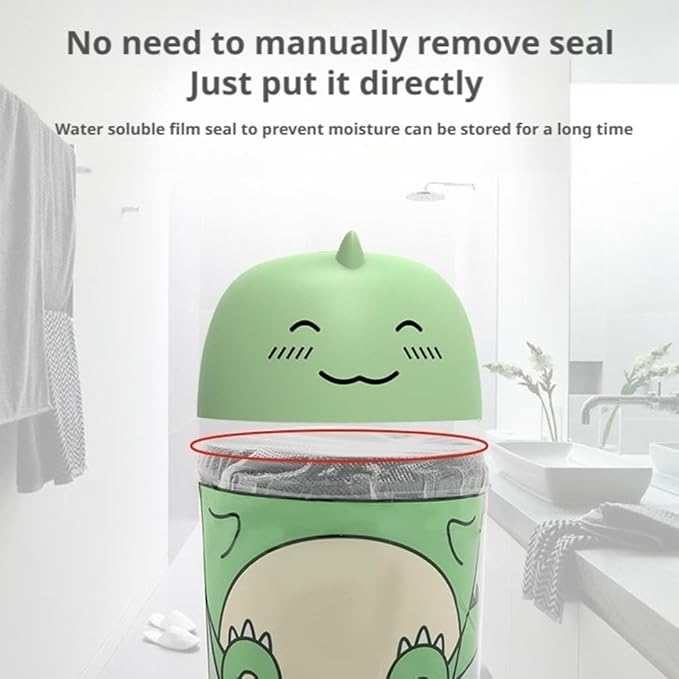 Cute Dinosaur-Shaped Toilet Bowl Cleaner Bottle,Automatic Bathroom Toilet Tank Cleaner with Carrying Rope,Three Fragrances,Ocean Jasmine Peach for 90 days,Easy to Use Leaving Fresh Scent (Pink+Green)