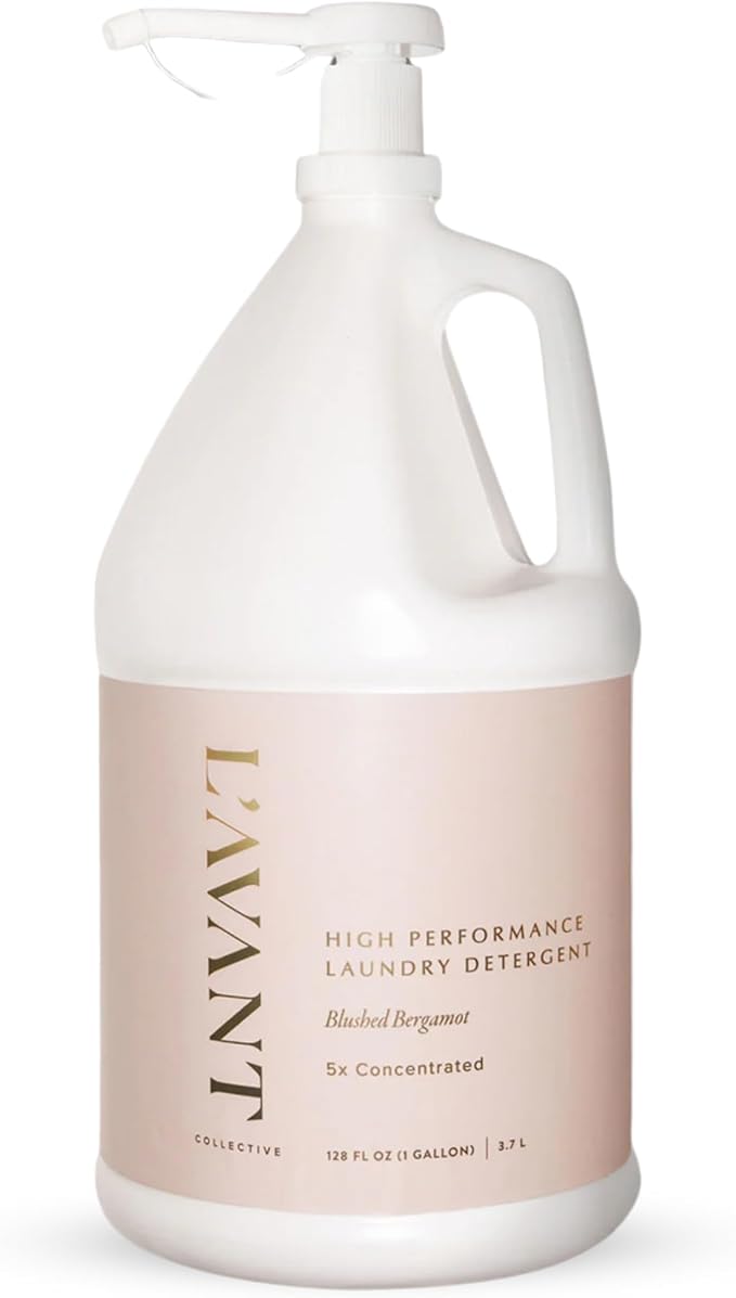 L'AVANT Collective Luxury Laundry Detergent | Blushed Bergamot | Natural Non-Toxic Liquid Laundry Soap with Enzymes | Bulk 1 Gallon, 5x Concentrated, Plant-Based, HE Compatible | 128 oz