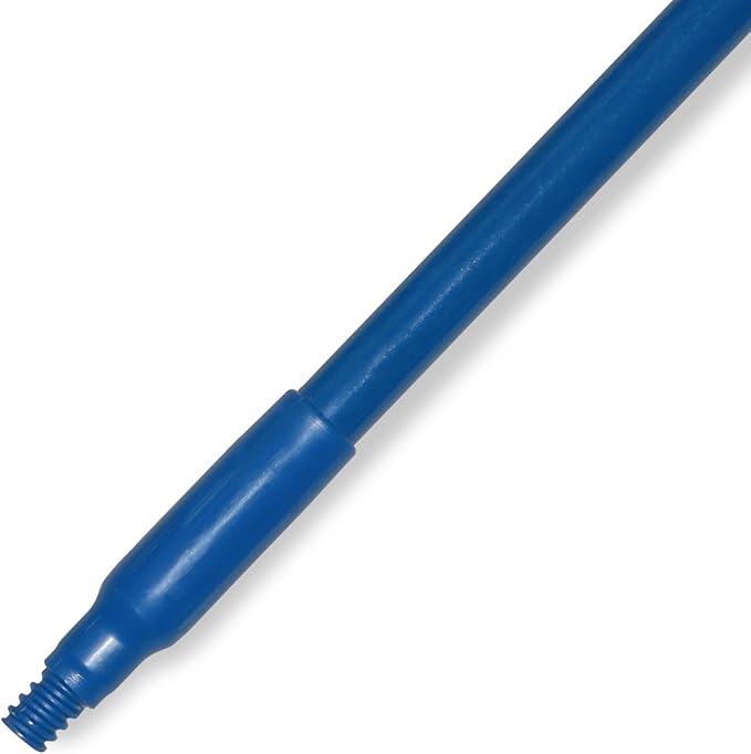 SPARTA Fiberglass Broomstick Replacement Broom Handle with Acme Threaded Tip for Industrial Cleaning Tools, Fiberglass, 60 Inches, Blue, (Pack of 12)