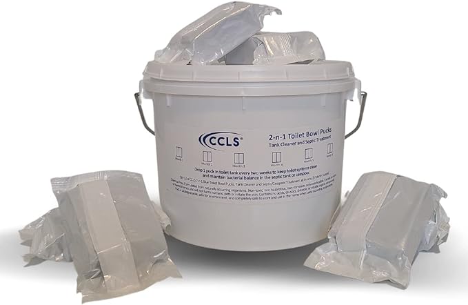 2-n-1 Blue Toilet Bowl Tablets, Tank Cleaner and Septic/Cess Pool Treatment all-in-one, (6 Month Supply)