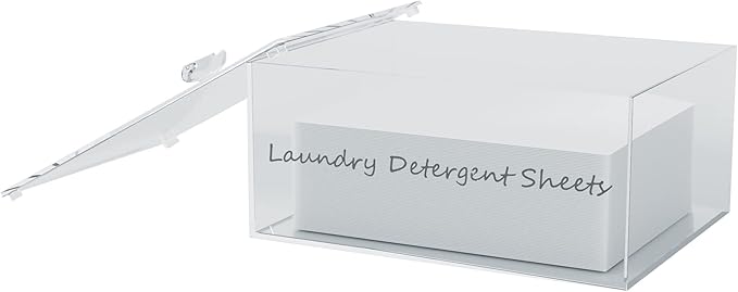 Acrylic Laundry Detergent Sheets Dispenser with Lid, Laundry Detergent Sheets, Storage Box for Laundry Laundry Storage Containers and Decor